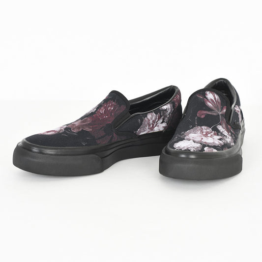 CANVAS SLIP ON FLOWER (BLACK SOLE)