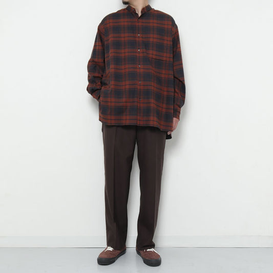 COMFORT FIT BAND COLLAR SHIRT SOKTAS CHECK VIYELLA