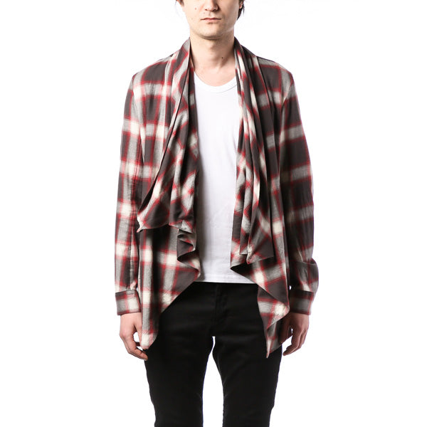 C/Wオンブレーチェックビエラ ドレープシャツ