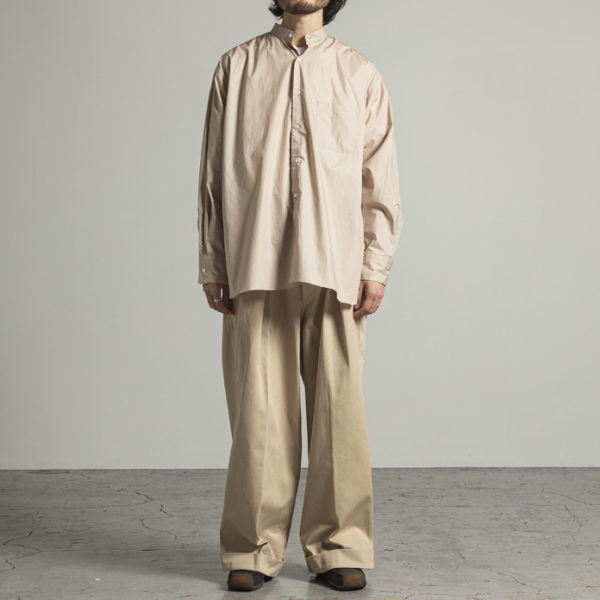 COMFORT FIT BAND COLLAR SHIRT ORGANIC COTTON