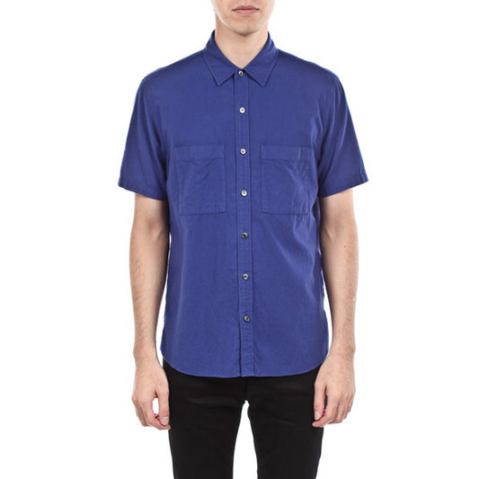 解撚ポプリンワッシャー パッチポケットシャツS/S