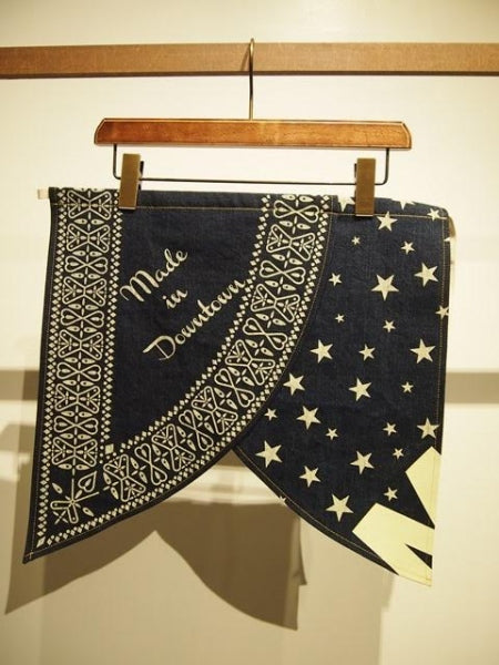 original print denim downtown sarong