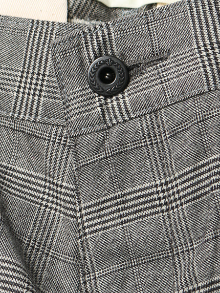 グレンチェックパイピング スラックステーパード