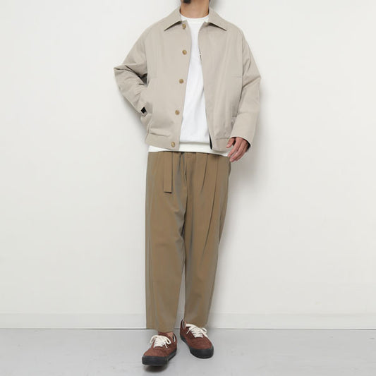 ガスボイルシャンブレー ベルト付きワイドテーパードパンツ