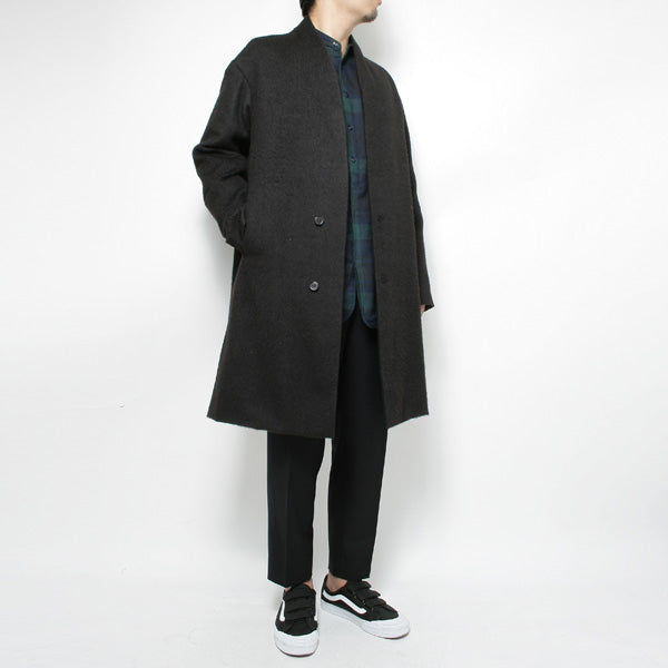 BAND COLLAR SHIRTS COTTON CHECK FLANNEL