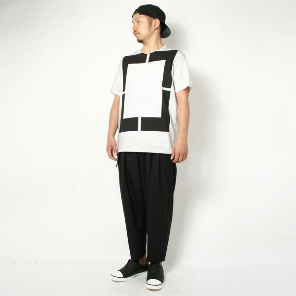 ウールギャバ 2タックワイドパンツ