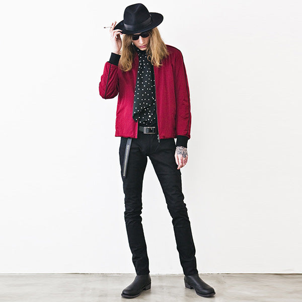 C/Rタイプライター ドットプリント リボンカラーシャツ