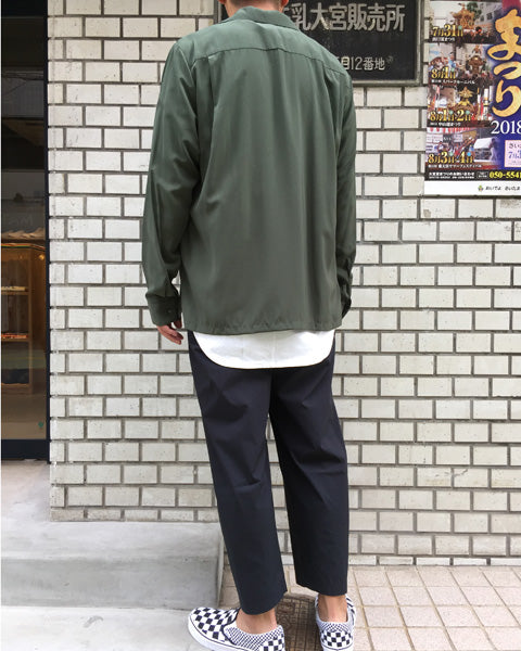 CTタイプライターストレッチ テーパードワイドパンツ