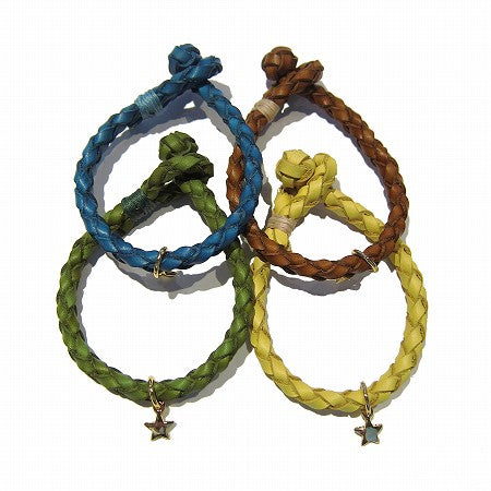 weave leather bracelet w/star charm(diral by M)