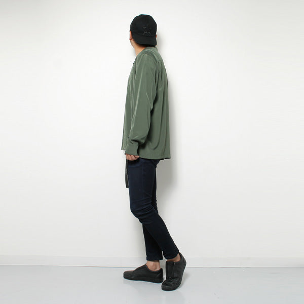 ハイカウントキュプラデシン オープンカラーシャツL/S