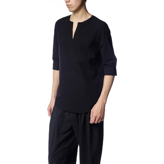 解撚ポプリンワッシャー プルオーバーシャツ7分袖