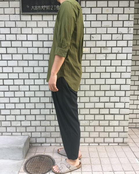 解撚ポプリンワッシャー プルオーバーシャツ7分袖