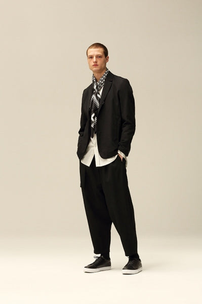 解撚ポプリンワッシャー バンドカラーシャツ