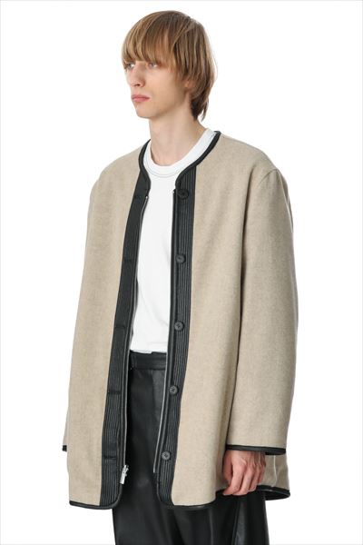 SYNTHETIC LEATHER x WO/NY MOSSE RIVERSIBLE JACKET