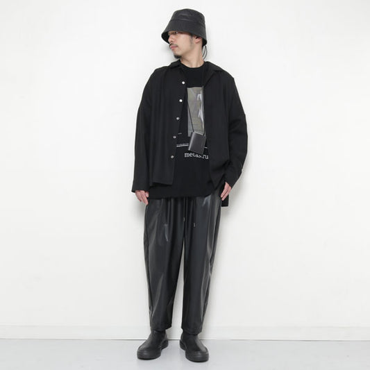 SYNTHETIC LEATHER 2PLEATS TAPERED FIT EASY