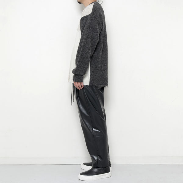 SYNTHETIC LEATHER 2PLEATS TAPERED FIT EASY