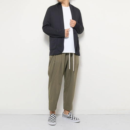 ナイロンタスランストレッチ ワイドテーパードパンツ