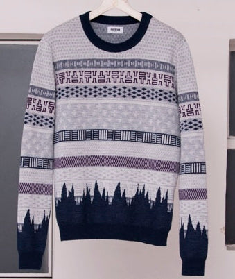 アソートジャガードニット クルーネック