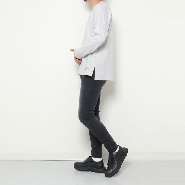 SATIN HIGH POWER STRETCH DENIM BIKER EASY PANTS