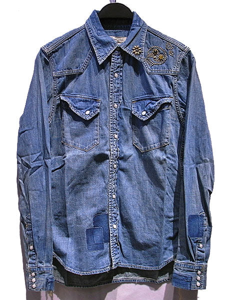 Denim Western(Skull Studs)