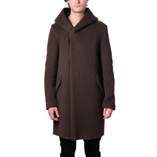 カシミヤ混Wフェイスビーバー フーデッドコート