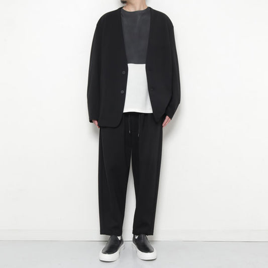 COMPRESSED PONTE JERSEY COLLARLESS BIG CARDIGAN