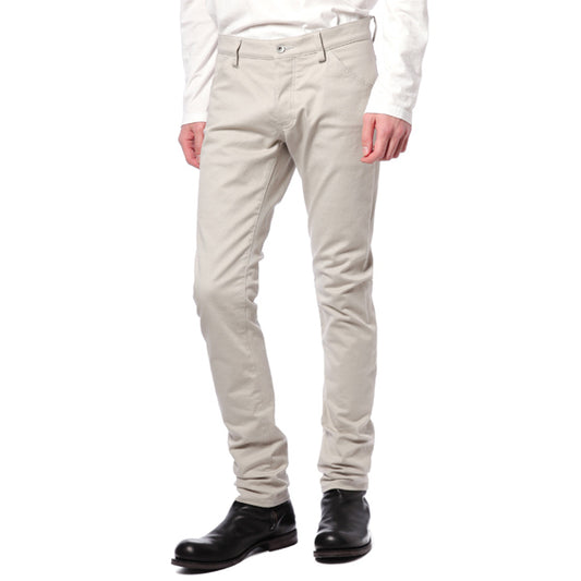 コットンストレッチツイル スキニーカーブパンツ (OFF WHITE)