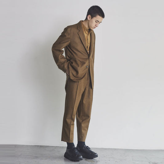 FRONT PLEATS PEGTOP ORGANIC WOOL JAPAN FLANNEL