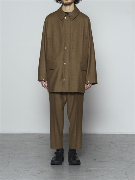 FRONT PLEATS PEGTOP ORGANIC WOOL JAPAN FLANNEL