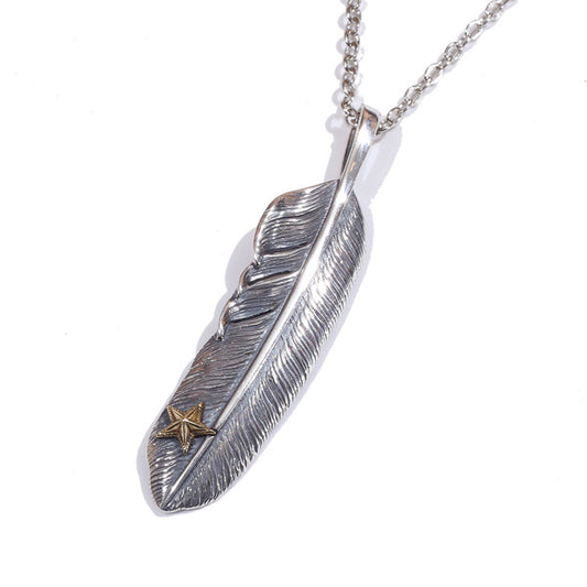 FEATHER GOLD STAR NECKLESS (LARGE)