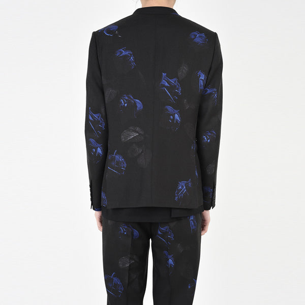 1B JACKET WOOL GABARDINE INKJET ROSE PHOTO