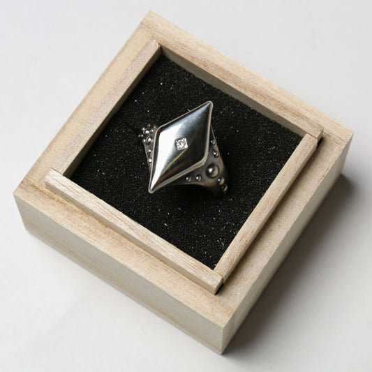 SILVER DIAMOND RING (RHOMBUS)