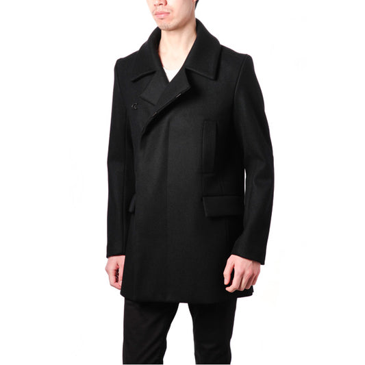 カシミヤ混タテ二重メルトン ハーフPコート