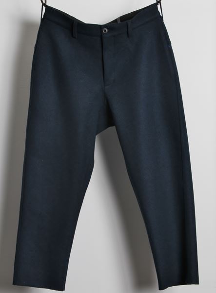カシミヤ混ストレッチメルトン クロップドパンツ