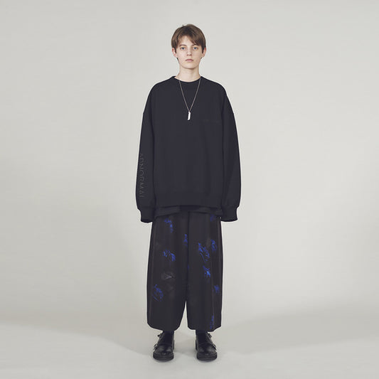 2TUCK CROPPED WOOL GABARDINE INKJET ROSE PHOTO