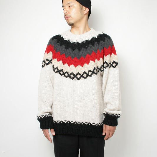 ノルディックジャガード ニットクルーネック