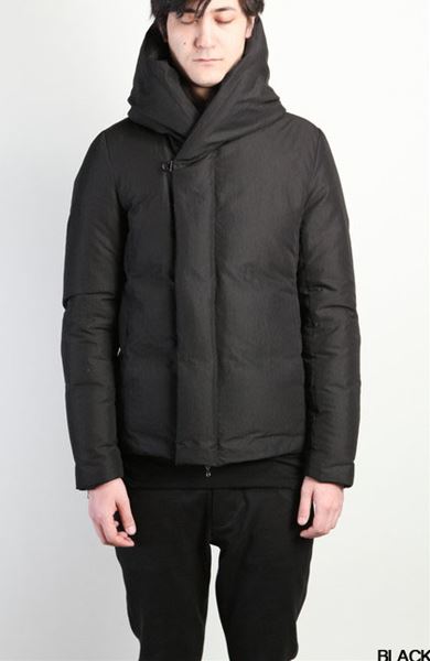 スイスコットンナイロンタイプライター フーデッドダウン