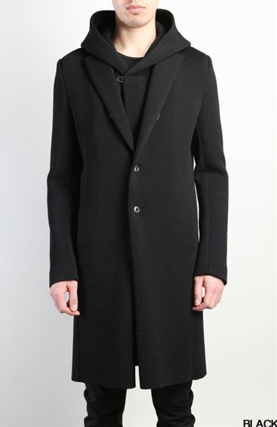 ダンボールニット 2つ釦フーデッドコート