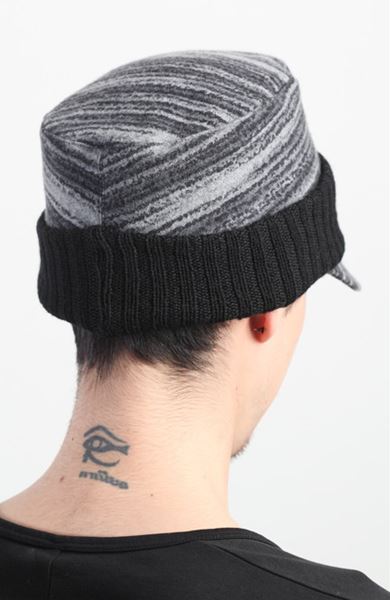 カシミヤ混ニットフラノ カスリプリントキャップ