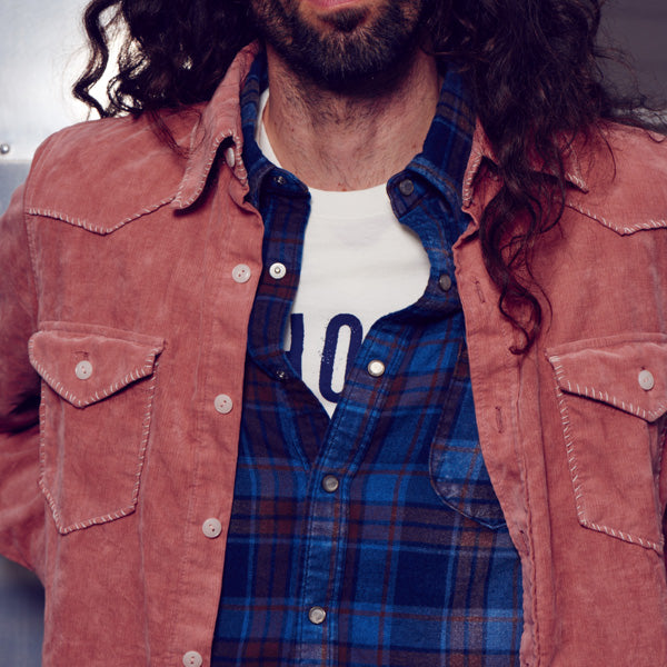 DOUBLE WING INDIGO CHECK SHIRTS (A TYPE)