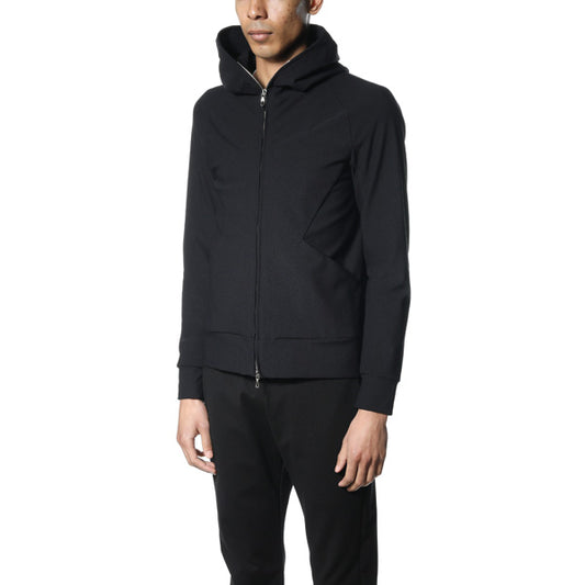 スーパーストレッチメリルハイテンションツイル ZIP UPパーカー (BLACK)