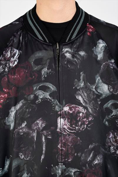 R/C SATIN REVERSIBLE BLOUSON (FLOWER SKULL)