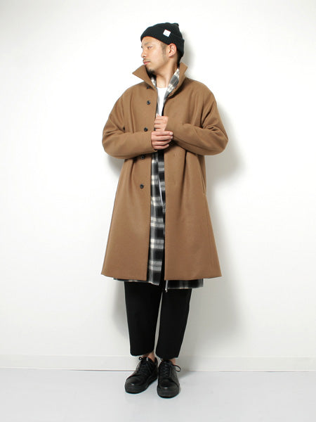 追撚ウールギャバワッシャー ベルト付ワイドテーパードパンツ