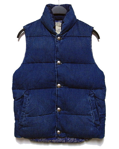 Indigo Down Vest / liner paisley print