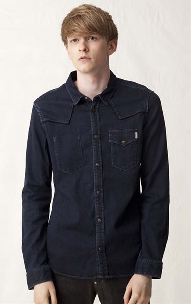 モダールデニム ウェスタンシャツ