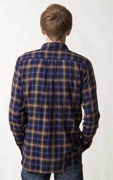 チェックタックプリーツシャツ