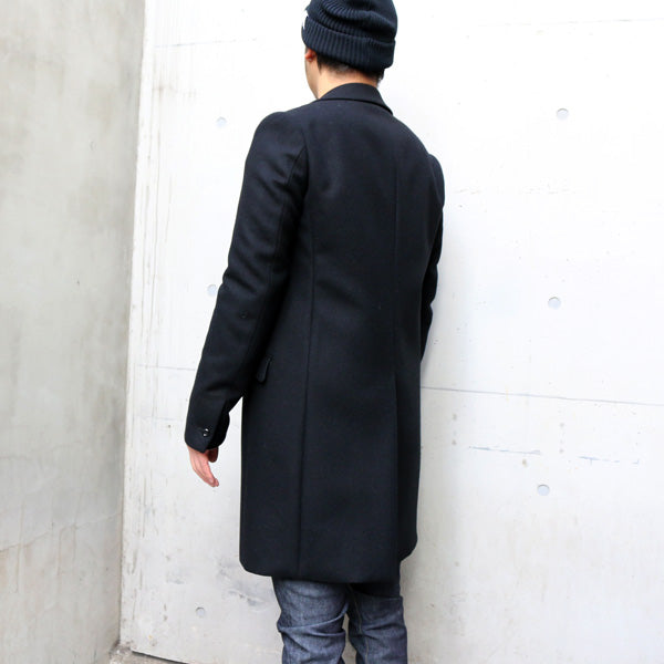 カシミヤ混平二重メルトン チェスターコート