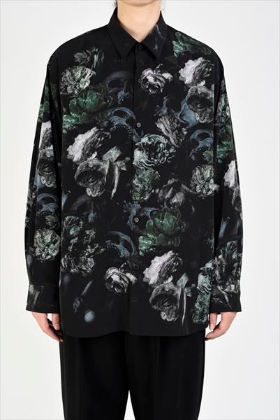 DECHINE BIG SHIRT INKJET (FLOWER SKULL)