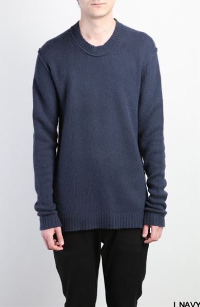 カシミヤローゲージニット クルーネックプルオーバー