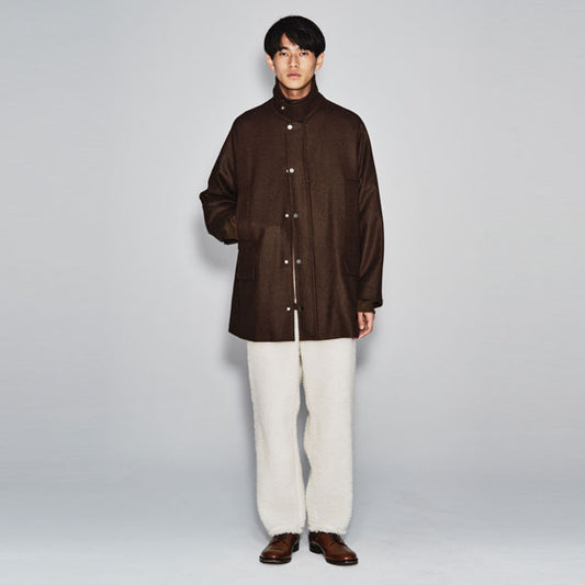 WAYFARER COAT III BLACK WOOL JAPAN FLANNEL